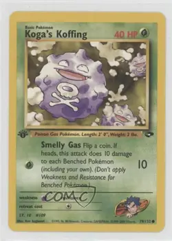 Koga's Koffing 1st Ed. Pokemon Gym Challenge #79 2000 19rf - Image 1