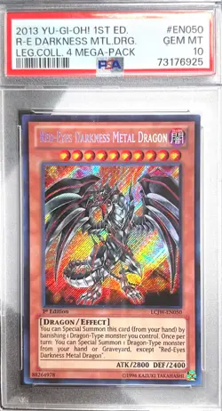 Yugioh - Red-Eyes Darkness Metal Dragon LCJW-EN050 1st Edition SR PSA 10 - Image 1