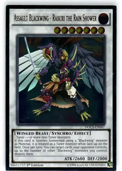 Yugioh! Assault Blackwing - Raikiri the Rain Shower - DOCS-EN047 - Ultimate Rare - Image 1