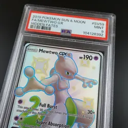 PSA 9 Mewtwo GX SV59/SV94 Hidden Fates Full Art Holo Pokemon Card - Image 2