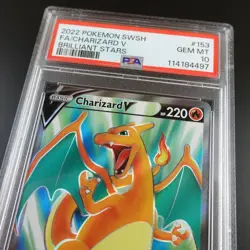 PSA 10 Charizard V 153/172 Brilliant Stars Full Art Graded Pokemon Card - Image 2