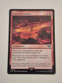 Fiery Inscription #126 (NM) Lord of the Rings LTR Magic MTG - Image 1