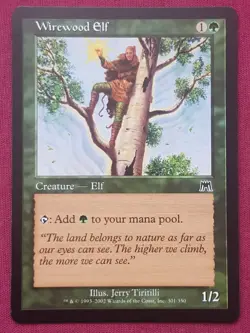 Magic The Gathering ONSLAUGHT WIREWOOD ELF green card MTG - Image 1