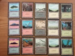 MtG Italian Beta Black Bordered Basic Lands set - Image 1