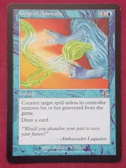 Magic The Gathering JUDGMENT GRIP OF AMNESIA blue card MTG - Image 1