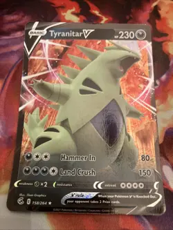 Pokemon TCG Tyranitar V 158/264 Swsh08: Fusion Strike Ultra Rare - Image 1