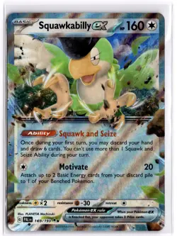 Pokemon TCG Squawkabilly ex 169/193 Sv02: Paldea Evolved Double Rare - Image 1