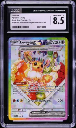 2025 Pokemon SV Promo Prismatic Evolutions Premium Eevee ex #174 CGC 8.5 - Image 1