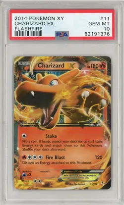 2014 Pokemon XY Flashfire Holo Charizard Ex #11 PSA 10 - Image 1