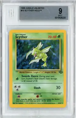 1999 Pokemon Jungle Holo Scyther #10 BGS 9 - Image 1