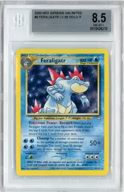 2000 Pokemon Neo Genesis Holo Feraligatr #4 BGS 8.5 - Image 1