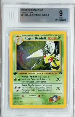 2000 Pokemon Gym Challenge 1st Edition Koga's Beedrill #9 BGS 9 - Image 1