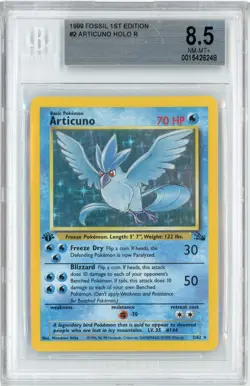 1999 Pokemon Fossil 1st Edition Articuno #2 BGS 8.5 - Image 1