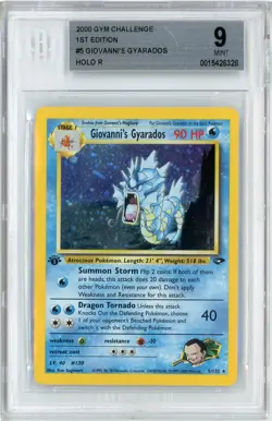 2000 Pokemon Gym Challenge 1st Edition Giovanni's Gyarados #5 BGS 9 - Image 1