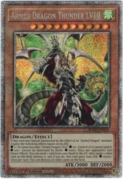 Yugioh! Armed Dragon Thunder LV10 - BLVO-EN001 - Starlight Rare - 1st Edition Ne - Image 1
