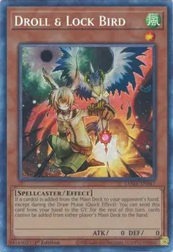 Yugioh! Droll & Lock Bird - TAMA-EN047 - Collector's Rare - 1st Edition Near Min - Image 1