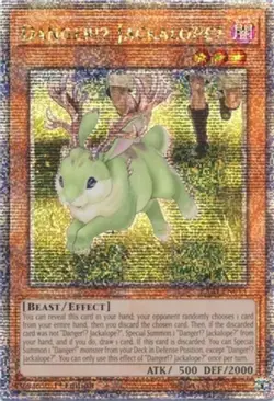 Yugioh! Danger!U JackalopeU - RA01-EN013 - Quarter Century Secret Rare - 1st Edi - Image 1
