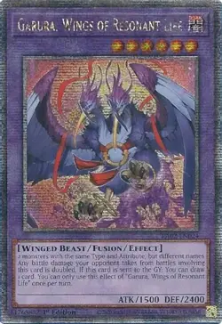 Yugioh! Garura, Wings of Resonant Life - RA02-EN024 - Quarter Century Secret Rar - Image 1