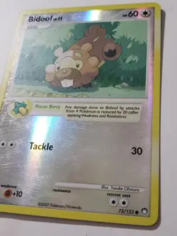 REVERSE HOLO Bidoof 73/123 PL / LP - Mysterious Treasures Pokemon Card - Image 2