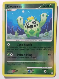 REVERSE HOLO Cacnea 62/106 LP /VLP Great Encounters Pokemon Card - Saya Tsuruta - Image 1