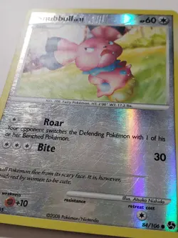 REVERSE HOLO Snubbull 84/106 PL Great Encounters Pokemon Card Atsuko Nishida Art - Image 2