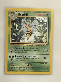 1999 POKEMON TCG Beedrill 017/102 Base Set WOTC Rare Unlimited Vintage Card LP - Image 1