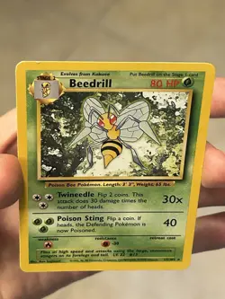 1999 POKEMON TCG Beedrill 017/102 Base Set WOTC Rare Unlimited Vintage Card LP - Image 4