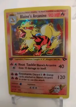 **Custom-Made**High Quality,holo,1st Ed Blaine's Arcanine"Display Card" - Image 1
