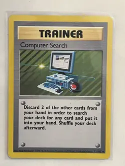 1999 Pokemon TCG Computer Search Base Set 71/102 Regular Unlimited Rare Card LP - Image 1