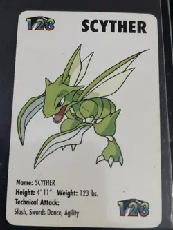 Pokemon 1998 KFC Mini Card #123 Scyther - Image 1