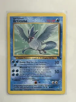 1999 POKEMON TCG Articuno 17/62 Fossil Unlimited Regular Rare Card Vintage LP - Image 1