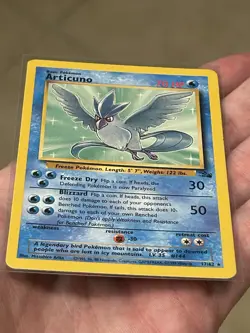1999 POKEMON TCG Articuno 17/62 Fossil Unlimited Regular Rare Card Vintage LP - Image 3