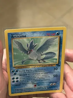 1999 POKEMON TCG Articuno 17/62 Fossil Unlimited Regular Rare Card Vintage LP - Image 5