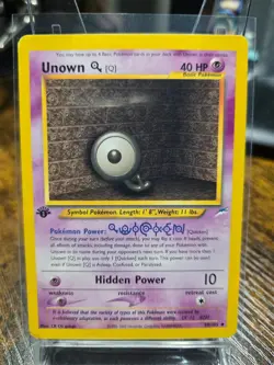 Unown Q 59/105 1ST EDITION Neo Destiny Pokemon Card [LP] - Image 1
