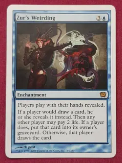 Magic The Gathering 9TH EDITION ZUR'S WEIRDING blue card MTG NINTH - Image 1