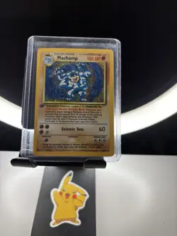 Pokemon TCG Machamp Holo 1st Edition Base Set 8/102 NM-LP Rare Card - Image 1