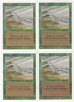 MTG Hurricane x4 Revised Edition Uncommon LP/MP Playset - Image 1