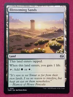 Magic The Gathering TARKIR DRAGONSTORM BLOSSOMING SANDS land card MTG - Image 1
