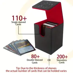 100+ Card Deck Box PU Leather Magnetic Case for TCG MTG Pokemon Yugioh - Image 3