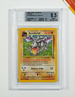 Pokemon BGS 8.5 Aerodactyl #1 Holo Fossil Unlimited 1999 Italiano - Image 1