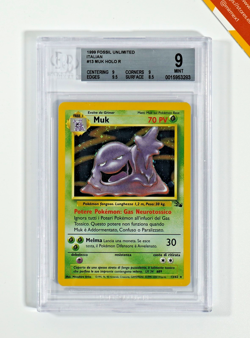 Pokemon BGS 9 Muk #13 Holo Fossil Unlimited 1999 Italiano - Image 1