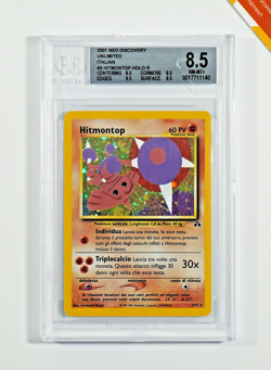 Pokemon BGS 8.5 Hitmontop #3 Holo Neo Discovery Unlimited 2001 Italiano - Image 1