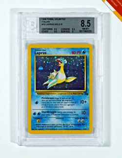 Pokemon BGS 8.5 Lapras #10 Holo Fossil Unlimited 1999 Italiano - Image 1