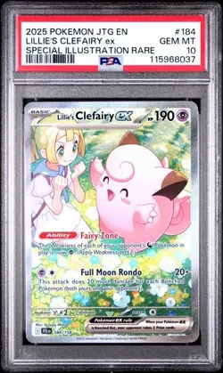 2025 Pokemon Journey Together Lillie's Clefairy ex PSA 10 GEM SIR 184/159 - Image 1