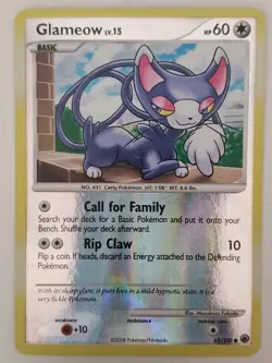 REVERSE HOLO Glameow 65/100 LP Majestic Dawn Pokemon Card Masakazu Fukuda - Image 1