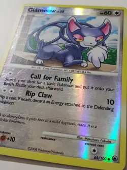REVERSE HOLO Glameow 65/100 LP Majestic Dawn Pokemon Card Masakazu Fukuda - Image 2