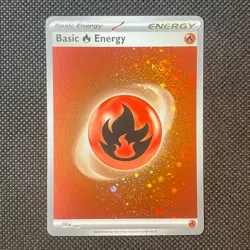 Pokemon Scarlet & Violet 151 Basic Fire Energy 002 Cosmos Holo 4x SWIRLS NM/MT+ - Image 1