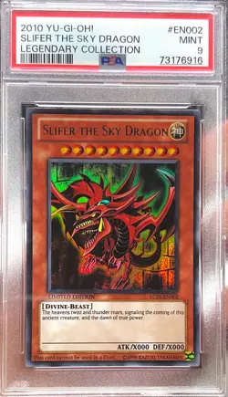 YuGiOh Slifer the Sky Dragon LC01-EN002 Legendary Collection 2010 PSA 9 - Image 1
