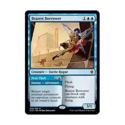 WOTC MtG Throne of Eldraine Brazen Borrower // Petty Theft (MR) (Foil) NM - Image 1