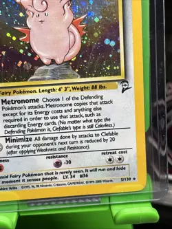 Pokemon TCG Clefable Base Set 2 5/130 holo rare 2000 LP - Image 4